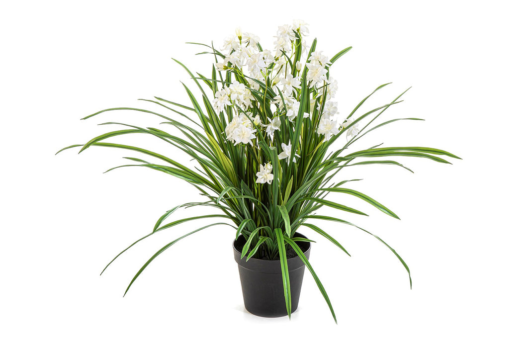 Kunstplant Wild Orchid White met pot
