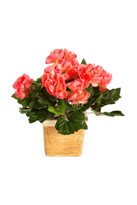 Kunst Stengel Begonia Bush Zalm 20 cm