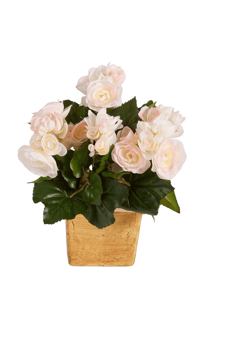 Kunst Stengel Begonia Bush Pink 20 cm